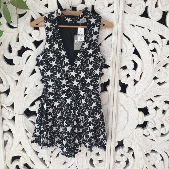 LF Other - LF Black & White Stars Romper